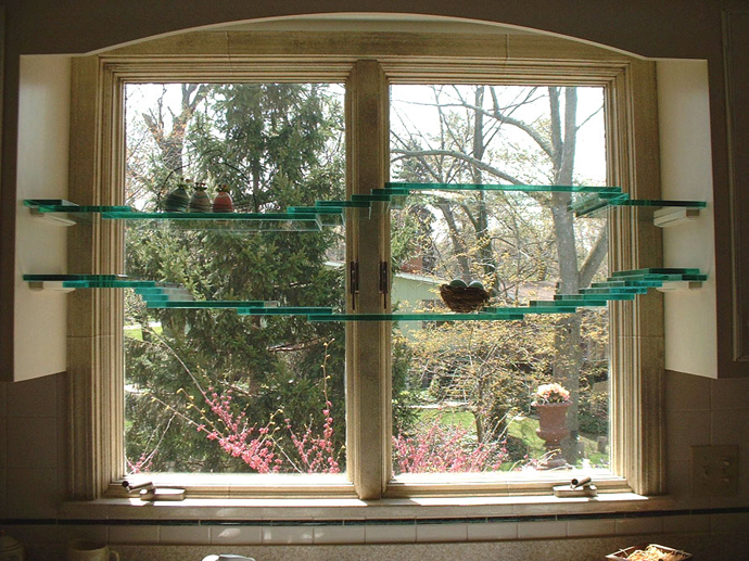 Custom Floating Glass Shelves